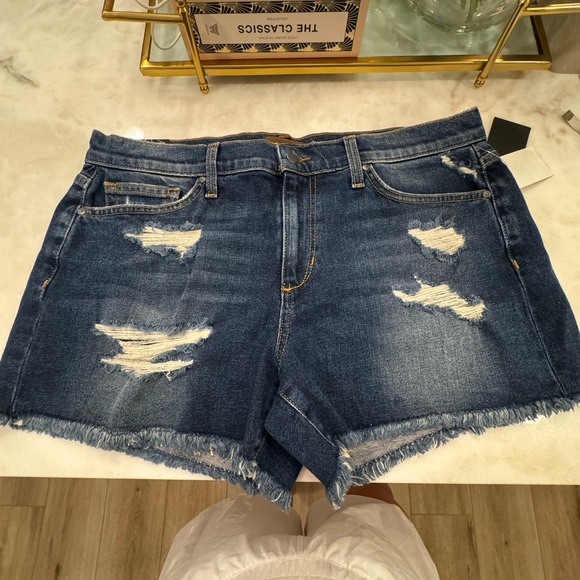 Joe's Jeans Blue Distressed Jean Shorts - Picture 1 of 6
